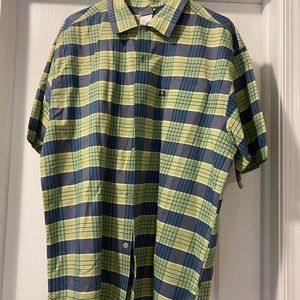 The North Face A5 Series Green/Blue plaid Mens Button Down Shirt XL